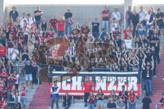 2.BL; FC Ingolstadt 04 - Fortuna Düsseldorf; Fans Kurve Choreo Fahnen Banner Schanzer