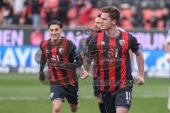 3. Liga; FC Ingolstadt 04 - SV Sandhausen; Elfmeter Tor Jubel Treffer 2:1 Sebastian Grönning (11, FCI) Emre Gül (5, FCI) Pascal Testroet (37, FCI)