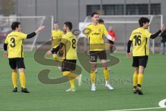 2024_2_17 - Saison 2023/24 - AUDI-Schanzer Amateur Cup - SV Hundszell - FC Hitzhofen/Oberzell  - Halbfinale 1 - Fardin Gholami gelb Hitzhofen schiesst den 0:1 Führungstreffer - jubel - Foto: Meyer Jürgen