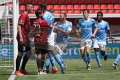 3. Liga - FC Ingolstadt 04 - TSV 1860 München - Streit zwischen Stefan Kutschke (30, FCI) Erdmann Dennis (13, 1860) Robin Krauße (23, FCI) schlichtet, Mölders Sascha (9, 1860) kommt hinzu