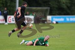 Bezirksliga - Saison 2024/25 - Freundschaftsspiel - SV Manching - TSV Gaimersheim - Dennis Hüttinger (Nr.7 - TSV Gaimersheim) - Dominik Schröder (Nr.14 - SV Manching) - Foto: Meyer Jürgen