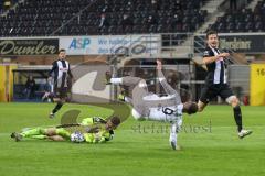 3. Liga - SC Verl - FC Ingolstadt 04 - Fatih Kaya (9, FCI) scheitert an Torwart Brüseke Robin (32 Verl) Langesberg Yannick (5 Verl)