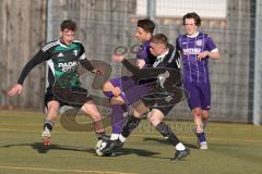 Freundschaftsspiel - Saison 2025/26- TSV Gaimersheim - VFR Neuburg - Frederic Wytopil lila Neuburg - Dennis Hüttinger (Nr.7 - TSV Gaimersheim) links - Quendrim Hoti (Nr.4 - TSV Gaimersheim) rechts - Foto: Meyer Jürgen