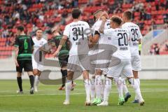 2.BL; FC Ingolstadt 04 - SpVgg Greuther Fürth; Testspiel; Elfmeter Tor Jubel Stefan Kutschke (30, FCI) Merlin Röhl (34, FCI) Hawkins Jaren (20 FCI) Filip Bilbija (35, FCI)