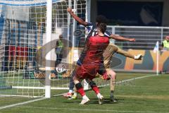 3. Liga - Saison 2025/26 - TSG Hoffenheim II - FC Ingolstadt 04  - Natnael Abraha (Nr.13 - TSG Hoffenheim II) - Torwart Lukas Blöndal Petersson (Nr.1 - TSG Hoffenheim II) - Linus Rosenlöcher (Nr.19 - FCI) - XXXXX - Foto: Meyer Jürgen