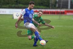 Bezirksliga - Saison 2022/2023 - SV Manching  - TSV Rohrbach - Humbach Michael blau Rohrbach - Dexl Johannes grün Manching - Foto: Meyer Jürgen