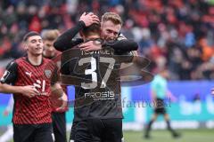 3. Liga; FC Ingolstadt 04 - 
Rot-Weiss Essen; Jannik Mause (7, FCI) schießt zum 1:0 Tor Jubel Treffer Benjamin Kanuric (8, FCI) 
Felix Keidel (43, FCI) Pascal Testroet (37, FCI) Moritz Seiffert (23, FCI)