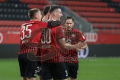 3. Liga - FC Ingolstadt 04 - Türkgücü München - Elfmeter, Tor Jubel, 2:1, Stefan Kutschke (30, FCI) Filip Bilbija (35, FCI) Michael Heinloth (17, FCI)