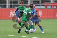 2024_2_17 - Saison 2023/24 - AUDI-Schanzer Amateur Cup - SV Hundszell - FC Gerolfing - Finale - David Wendrich grün Gerolfing - Matthias Weinzierl blau Hundszell - Den Lovric grün #20 Gerolfing - Foto: Meyer Jürgen