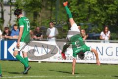 Kreispokal - Saison 2023/24 - FC Gerolfing - BC Attaching -  Der 1:0 Führungstreffer durch - Christian Träsch grün Gerolfing - jubel - XXXXX - dreht ein Rad - Foto: Meyer Jürgen