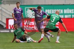 3. Liga - Saison 2026/27 - SC Preussen Münster - FC Ingolstadt 04 - Emre Gül (Nr.5 - FCI) - Tim  Dietrich (Nr.3 - Preussen Münster) - Foto: Meyer Jürgen