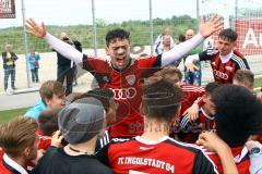 A-Junioren Bayernliga U19 - FC Ingolstadt 04 - FC Deisenhofen - Gemeinsamer Jubel nach Abpfiff - Foto: Adalbert Michalik