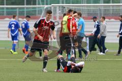 A-Junioren Bayernliga U19 - FC Ingolstadt 04 - FC Deisenhofen - Gregoire Diep (am Boden) jubelt mit Fabian Rasch - Foto: Adalbert Michalik