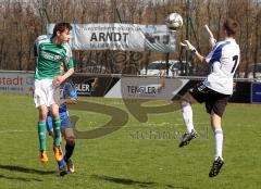 FC Gerolfing - TSV Oberhaunstadt - links Berat Shala köpft in die Hände des TW Stefan Kosak (Oberhaunstadt)