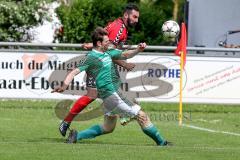 Kreisliga - TSV Baar Ebenhausen - FC Geisenfeld - Erhan Kandi #11 rot Ebenhausen - Bilal Rihani #6 grün Geisenfeld - Foto: Jürgen Meyer