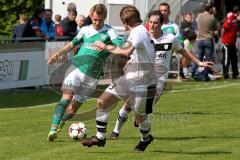 FC Gerolfing - SV Erlbach - Ihring Florian (grün Gerolfing) - Schaumeier Stefan (#13 Erlbach) - Foto: Jürgen Meyer