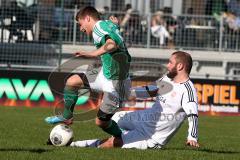 Landesliga Südost -FC Gerolfing - FC F. Markt Schwaben - Hoffmann Stefan (#19 Gerolfing) - Merdzanic Dennis (#5 weiß Markt Schwaben( - Foto: Jürgen Meyer