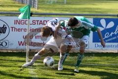 Landesliga Südost -FC Gerolfing - FC F. Markt Schwaben - Müller Felix (#5 Gerolfing) - Hoedl Benedikt (#11 weiß Markt Schwaben) - Foto: Jürgen Meyer