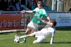 Landesliga Südost -FC Gerolfing - FC F. Markt Schwaben - Florian Ihring (#14 Gerolfing) - Putzke Dominik (#15 Markt Schwaben) - Foto: Jürgen Meyer