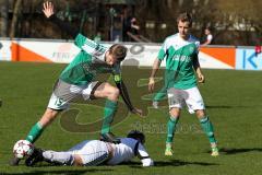 Landesliga Südost -FC Gerolfing - FC F. Markt Schwaben - Schneider Steffen( #15 Gerolfing) - Ihring Florian (#14 Gerolfing) - Merdzanic Dennis (#5 Markt Schwaben weiß) - Foto: Jürgen Meyer