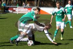 Landesliga Südost -FC Gerolfing - FC F. Markt Schwaben - Schneider Steffen( #15 Gerolfing) - Ihring Florian (#14 Gerolfing) - Merdzanic Dennis (#5 Markt Schwaben weiß) - Foto: Jürgen Meyer