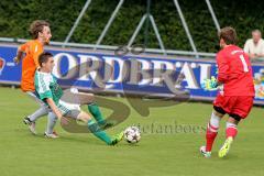 FC Gerolfing - SC Kirchheim - Redl Norbert (grün Gerolfing) - Schreiber Sebastian (Torwart Kirchheim) - Rzepecki Sebastian links orange Kirchheim - Foto: Jürgen Meyer