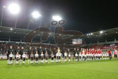 EM-Qualifikation - Fußball - Länderspiel - U21 - Deutschland - Norwegen - Einmarsch Beginn Choreographie Kinder Fahnen