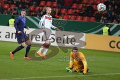 U21 - Länderspiel - Deutschland - Niederlande - rechts Philipp Hofmann schießt auf das Tor, knapp vorbei, Torwart Mickey van der Hart