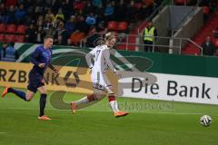 U21 - Länderspiel - Deutschland - Niederlande - rechts Philipp Hofmann schießt auf das Tor, knapp vorbei, Torwart Mickey van der Hart