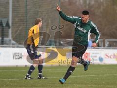 FC Gerolfing - TSV Eintracht Karlsfeld - Paul Witek erzielt das 5:2 für Gerolfing. Torwart Florian Hartl war chancenlos