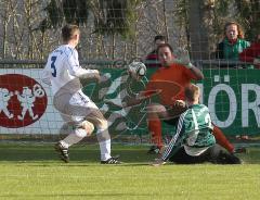 FC Gerolfing - SC Olching - Riesige Torchance für Johanns Vogler, Torwart Markus Remlein kann den Ball halten