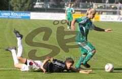 Landesliga - FC Gerolfing - FC Affing - Dominik Berchermeier hat seinen Gegner aussteigen lassen