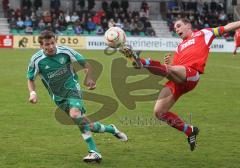 FC Gerolfing - TSG Thannhausen - links Bastian Blabl im Zweikampf mit Stefan Selig