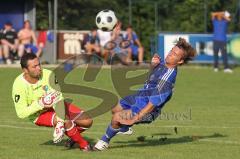 TSV Oberhaunstadt - SV Türkgücü München - Daniel Polster im Zweikampf mit dem Torwart Bingöl Müleremik