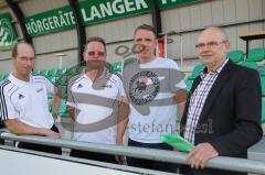 FC Gerolfing - Trainervorstellung für Saison 2012/2013 - Torsten Holm - von links Abteilungsleiter Hans Reuther Co-Trainer Uwe Weinrich, Torsten Holm, Hans Achhammer