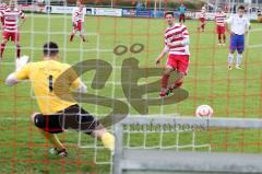 TSV Kösching gegen FC Sportfreunde Eitting Baumgärtner Roland beim Strafstoß Foto: Jürgen Meyer