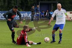 Bezirksliga Oberbayern Nord TSV Oberhaunstadt gegen TürkGücü Ataspor München Schwürzer Martin kann den Schuß des Türken parieren Foto: Jürgen Meyer