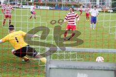 TSV Kösching gegen FC Sportfreunde Eitting Baumgärtner Roland beim Strafstoß Foto: Jürgen Meyer