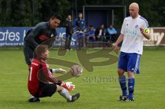 Bezirksliga Oberbayern Nord TSV Oberhaunstadt gegen TürkGücü Ataspor München Schwürzer Martin kann den Schuß des Türken parieren Foto: Jürgen Meyer