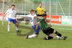 Bzl - SV Karlshuld - FC Eiting - Groh Martin (grün Karlshuld) und Westermeir Christian FC Eiting (weiß) - Foto: Jürgen Meyer