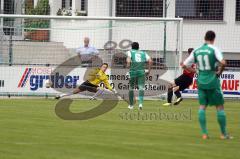 FC Gerolfing gegen SV Raisting Landesliga Süd-West 1:0 durch Elfmeter Haas Christopher wird verladen - Foto: Jürgen Meyer