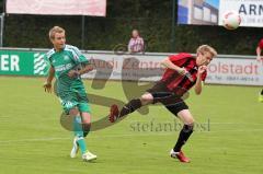 FC Gerolfing gegen SV Raisting Landesliga Süd-West Redl Norbert mit Schuss aufs Tor- Foto: Jürgen Meyer