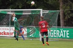 FC Gerolfing gegen SV Raisting Landesliga Süd-West Kopfball von Schneider Steffen geht am or vorbei - Foto: Jürgen Meyer