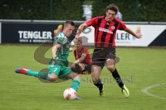 FC Gerolfing gegen SV Raisting Landesliga Süd-West Schachtner Daniel mit Schuss aufs Tor - Foto: Jürgen Meyer