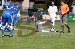 FC Hepberg gegen TSV Ober/Unterhaunstadt - Demir Ibrahim (weiß) wird gefoult -  Foto: Jürgen Meyer