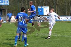 Kreisliga 1 TSV Ober/Unterhaunstadt - DJK Ingolstadt - Mayerhöfer Timo (weiß Oberhaunstadt) mit Direktabnahme - Foto: Jürgen Meyer