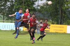 Kreisliga - TSV Oberhaunstadt - Türkisch SV Ingolstadt - Kopfballduell von links Patrick Krieschey, Harun Kazanli und rechts Fatih Elibal