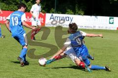 Kreisliga - TSV Ober/Unterhaunstadt - TSV Wolnzach - Obeth Dominik (#9 blau Oberhaunstadt) #19 Marzell Christoph (blau Oberhaunstadt ) - Foto: Jürgen Meyer