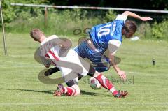 Kreisliga - TSV Ober/Unterhaunstadt - TSV Wolnzach - Kopold Maximilian (blau Oberhaunstadt) Schrätzenstaller Michael (weiß Wolnzach) - Foto: Jürgen Meyer