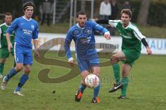 Landesliga - SV Manching - TSV Bobingen - Tobias Hofmeister zieht ab, Abpraller am Gegner und Antonino Giordano erzielt das 1:0